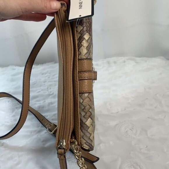 Nine West Gleam Team Faux Snakeskin Crossbody Bag - Tan/Grey/Cream, 60424769-4XE - Picture 12 of 16